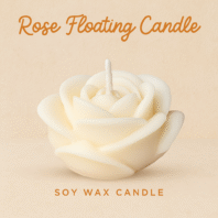 Rose Scented Flower Floating Candle Set of 4