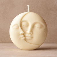 Aura-Vibe's Smooth Scented Moon Face Candles (Pack of 2)