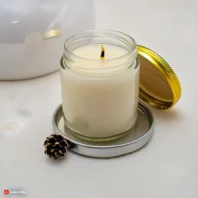 Aura-Vibes Scented Soy Wax Candle, 100 gm, 20–30 Hrs | Fragrance French Vanilla