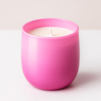 Aura Vibes Soya wax white Candle U Shape Holographic Votive Pink Jar - 150g / 40h